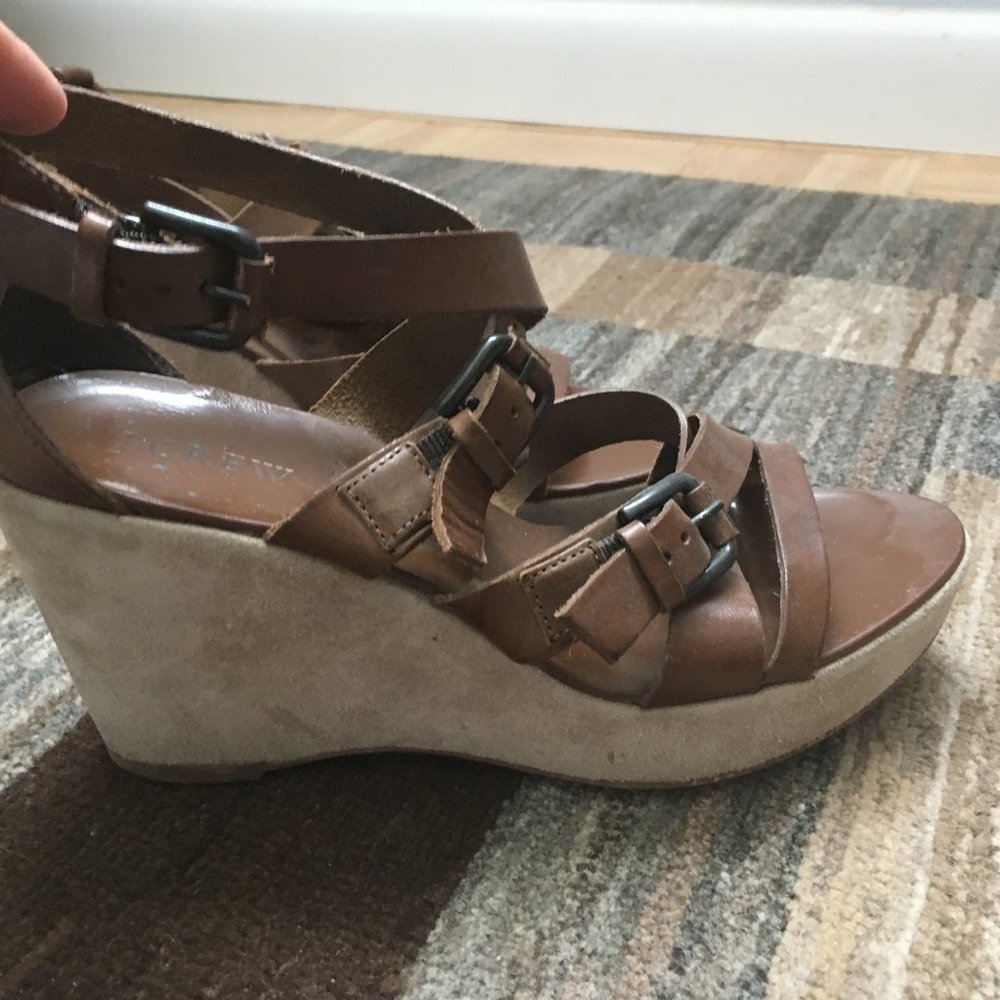 J.Crew Italian Leather Wedge Sandles
